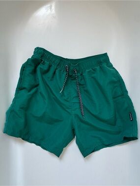Men's Emerald Green Swim Trunks with Drawstring